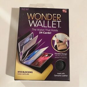 NEW Original Wonder Wallet Amazing Slim RFID Wallets As Seen on TV Black Leather